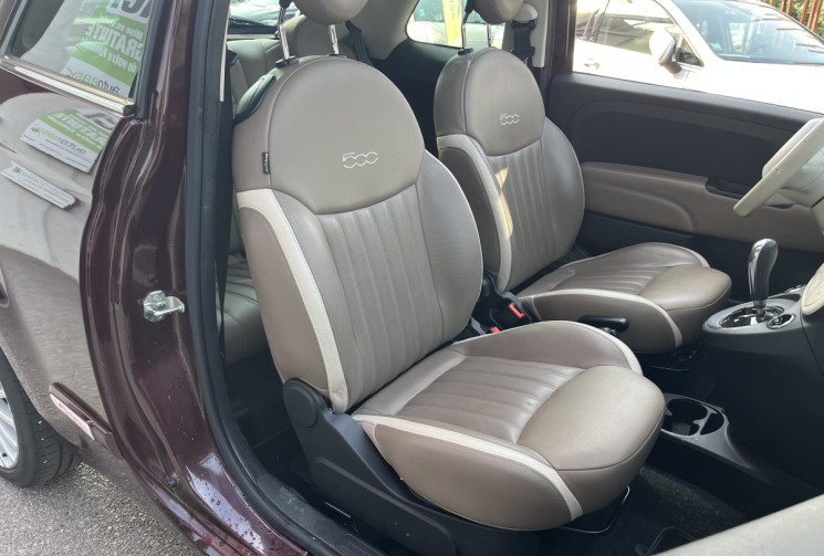 FIAT 500 1.2 8v 69ch S&S Repetto Dualogic / Toit ouvrant / Cuir / CARPLAY / Entretien à jour 